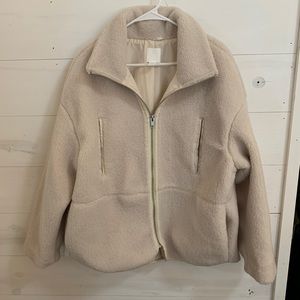 H&M teddy jacket with high collar